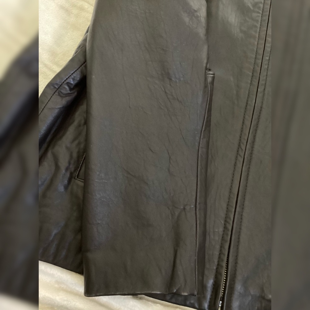 Calvin Klein Genuine Leather Men’sJacket XL • Brownish Black • Classic Zip Front - Picture 12 of 15